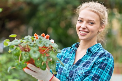 Gardener assessing a garden before inspection